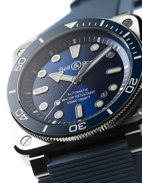 Reloj Bell & Ross Diver para hombre BR03A-D-BLU-ST/SRB