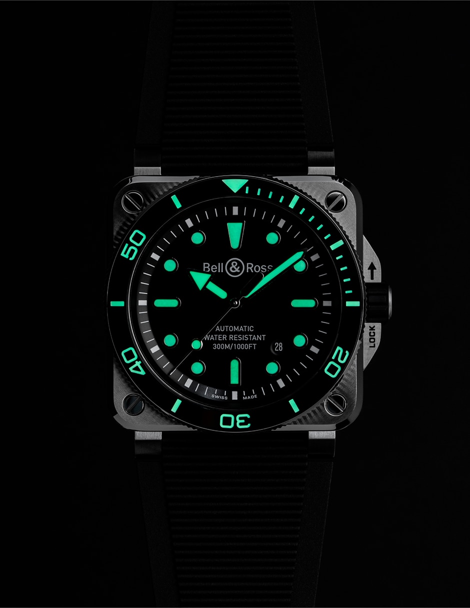Reloj Diver Black Steel para hombre BR03A-D-BL-ST/SRB 7