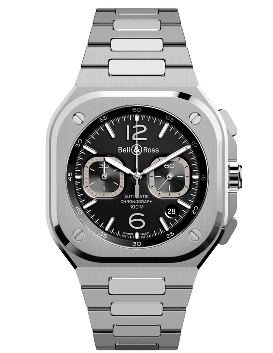 Reloj Bell & Ross Br-05 Chrono Black Steel para hombre BR05C-BLC-ST/SST