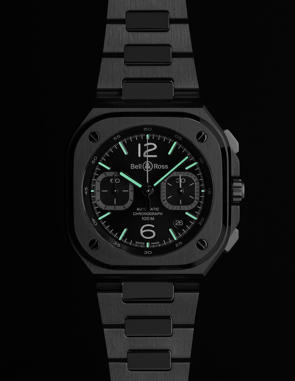 Reloj Bell & Ross Br-05 Chrono Black Steel para hombre BR05C-BLC-ST/SST 11