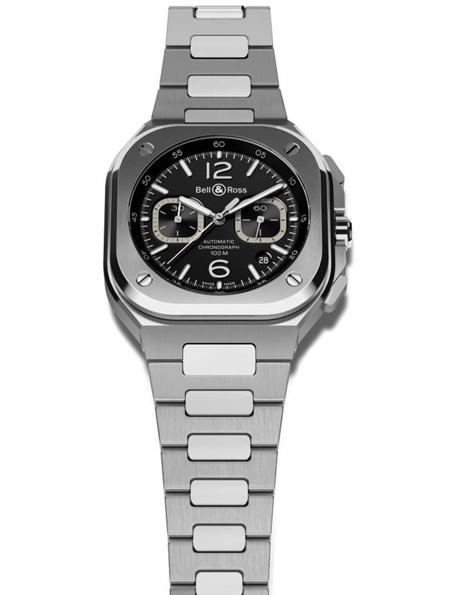 Reloj Bell & Ross Br-05 Chrono Black Steel para hombre BR05C-BLC-ST/SST 2