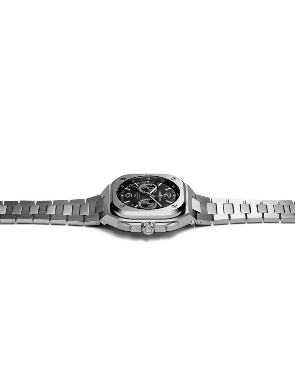Reloj Bell & Ross Br-05 Chrono Black Steel para hombre BR05C-BLC-ST/SST 4