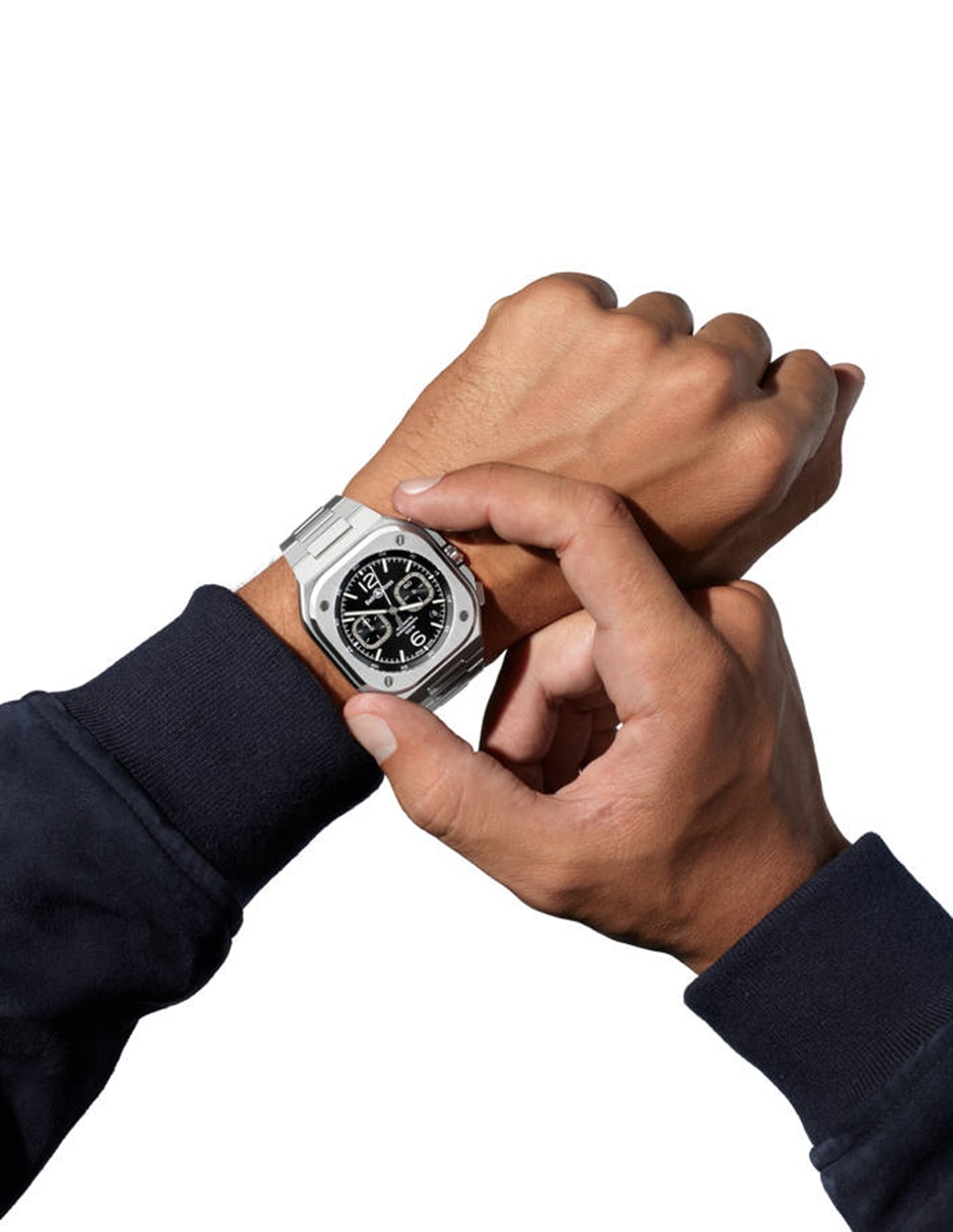 Reloj Bell & Ross Br-05 Chrono Black Steel para hombre BR05C-BLC-ST/SST 6