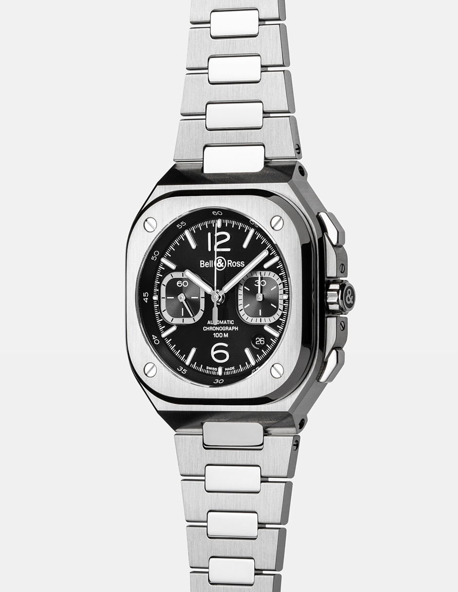 Reloj Bell & Ross Br-05 Chrono Black Steel para hombre BR05C-BLC-ST/SST 7