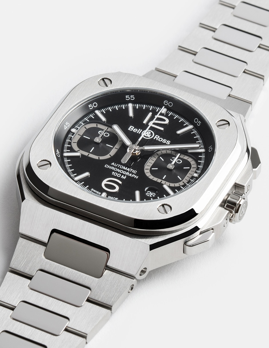 Reloj Bell & Ross Br-05 Chrono Black Steel para hombre BR05C-BLC-ST/SST 8
